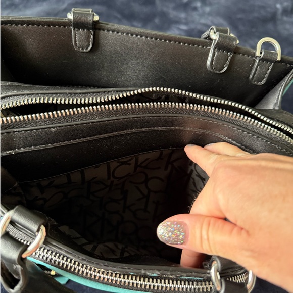 Calvin Klein Blue and Black Tote Bag with Monogram Design - Picture 7 of 8